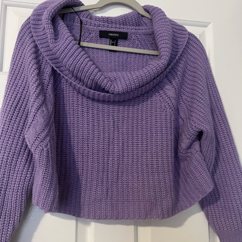 Forever 21 Lavender Cowl Neck Sweater